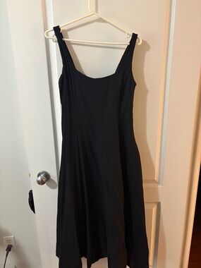 Gap linen Black Sleeveless A-Line Midi Dress